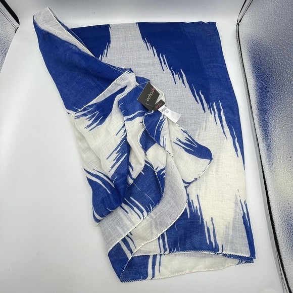 Echo Unisex Scarf Blue White 76 in X 40 In New - Picture 5 of 14